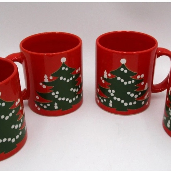 Set of 4 Waechtersbach Christmas Tree Coffee Mugs - Picture 3 of 6